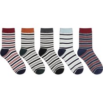 박군 남성용 밀라노 중목 양말 5족 세트