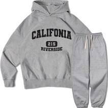 이지스튜디오 캘리포니아215 더블 코튼 후드 + 팬츠 오버핏 세트