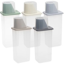 이지앤프리 클린킵 잡곡통 냉장고정리용기 1200ml 5종 세트, 화이트, 그린, 우드 그레이, 오션그레이, 블루