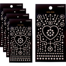 금홍팬시 쥬얼 스톤 스티커 로열진주하트, 혼합색상, 5개