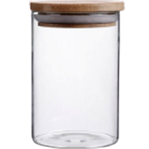 인블룸 원목뚜껑 원형 내열 유리병, 1개, 750ml