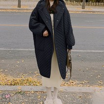 페이퍼먼츠 여성용 데일리 캐주얼 퀼팅 후드 롱 패딩 03108