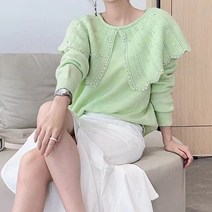 페이퍼먼츠 여성용 세라 큐빅 풀오버 카라 슬림핏 긴팔 티셔츠 02964