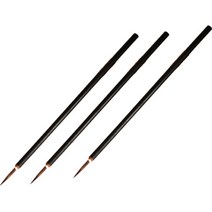 다사바바 다용도 동양화 미세붓 흑색대, 3개, 중