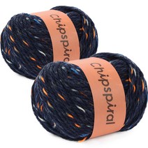브랜드얀 다루마 칩스피럴 뜨개실 3mm 2p, 05 네이비베이스, 46m