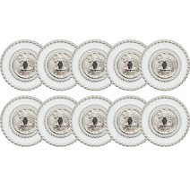 고급 큐빅 진주 보석 스마트 단추 21mm, 10개, 니켈화이트