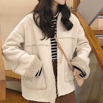 메이첼 여성용 털 투버전 캐주얼 숏 점퍼 01758