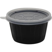 스완 국용기 찜용기 탕용기 도시락 일회용기 배달용기 검정색 105mm 중 300ml 200p + 뚜껑 200p 세트, 1세트, 200개입