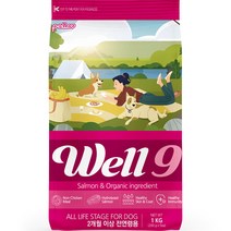 펠리코 전연령 강아지 웰나인 독 연어 사료, 오리, 1kg, 1개