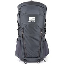 인수스 준 등산 중형 배낭 롤탑 45L + 레인커버, 에보니블랙