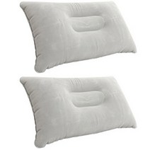 씨티컴퍼니 캠핑 차박 휴대용 에어 베개 목쿠션, 그레이, 2개