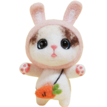 후니마켓 DIY 펠트 세트 고양이 13토끼 가방용, 혼합색상, 1세트