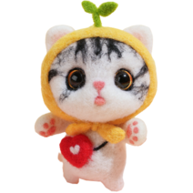 후니마켓 DIY 펠트 세트 고양이 48노랑 열쇠고리, 혼합색상, 1세트