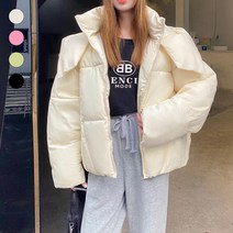 페이퍼먼츠 여성용 파르팡 후드넥 루즈핏 숏 패딩 점퍼 03351