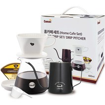 코맥 홈카페 자기 드립세트 600ml DN9 / KPK1, 자기드리퍼 + 커피 여과지 100p + 유리 커피서버 + 커피 드립피쳐