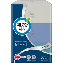 깨끗한나라 순수 소프티 각티슈 250p, 3개입, 1개