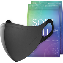 CLA 소프트핏 라이트 패키지 보건용 KF94 특대형 마스크, 2개, 25개입, 블랙