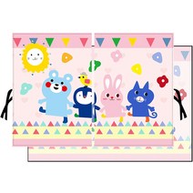 카템 퍼니 차량용 커튼 햇빛가리개 내피 + 외피 세트, 1세트, 동물 유치원