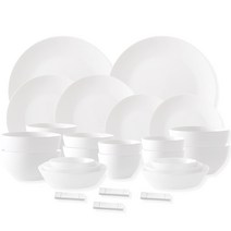 프렐류드 네오본 심플 4인 한식기세트, 공기 4p + 대접 4p + 면기 4p + 찬기 3종 x 2p + 접시 3종 x 2p + 수저받침 4p, 화이트