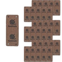 털실 그래픽 영문 핸드메이드 레터링 DIY 소품 만들기 가죽 라벨 40g, 초콜릿, 50개