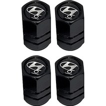 타이어 밸브캡 에어캡 마개 현대 블랙, 4개