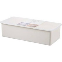 구디푸디 물빠짐 사각 뚜껑 심플 수저통 보관함, 화이트, 1개