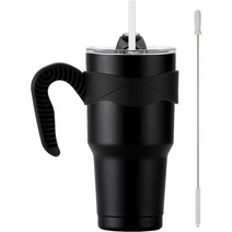 리본제이 스텐 진공 텀블러, 블랙, 600ml