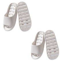 더자카 PVC 텍스처 미끄럼 방지 욕실화 2p, 화이트