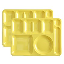 로야 단체급식 멜라민 4구 식판 719 2p, 연노랑