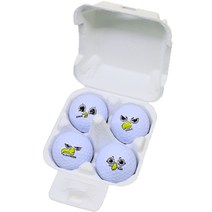 블랙라벨 CC 캐릭터 컬렉션 4종 골프공 선물 세트 2피스 + 계란판, 화이트(골프공), 1세트