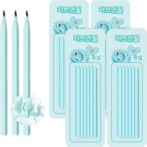 하트 모양 그립감 좋은 연필 B 12p, 블루, 4개