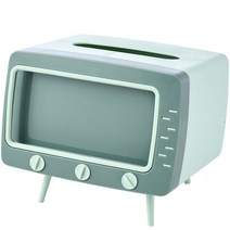 TV 스마트폰 거치 가정용 차량용 사각 티슈케이스, 그린, 2개