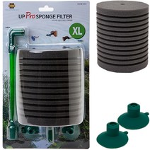 유피코리아 프로 스펀지 여과기 XL 특대형 + 리필 필터 + 흡착고무 2p 세트, 1세트