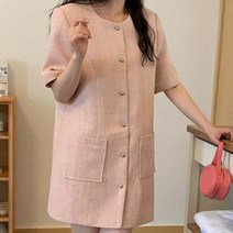 비비에모 드벨르 라운드넥 버튼 러블 미니 원피스 03076