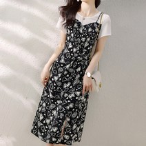 페이퍼먼츠 여성용 러비더비 뷔스티에 스타일 하트 패턴 트임 원피스 04401