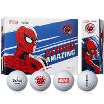 볼빅 마블 어메이징 스파이더맨 골프공 비스타 4종 x 3p 세트 3피스, 화이트, 1세트