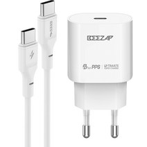 비잽 PD PPS 초고속 충전기 BZQ-PPS25W 화이트 + 비잽 C to C PD 60W 초고속 충전 케이블 1.2m, 1세트