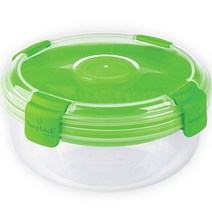 프로그레시브 스냅락 샐러드 볼 도시락, 투명 + 그린, 1개