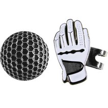 피스탑 골프 자석 클립 볼마커 골프공 + 골프장갑 세트, 검정