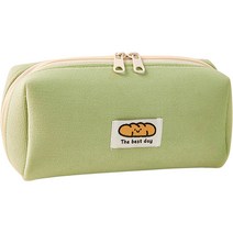 투코비 대용량 심플 브레드 멀티 펜슬 파우치, 그린, 1개