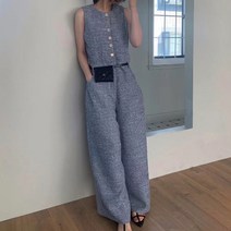 비비에모 시크한 여름나시 골드버튼 점프수트 03945