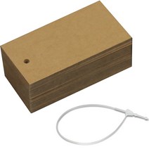 아이엔피 사각무지 라벨택 직 3 x 6 cm 400p + 행택고리 1000p 세트, 크라프트(라벨택), 1세트