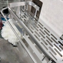 제이에스맘 모던세븐 강력 찰싹 무타공 접착식 욕실 선반, 실버, 1개