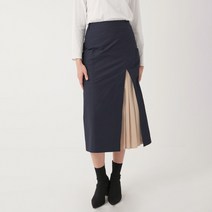 올리비아로렌 배색 주름 스커트 VOCDK3F7481