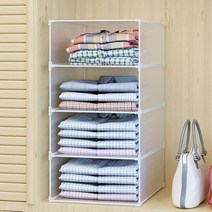 플레노 옷장정리함 수납 트레이 리빙박스 중형 가로1칸 x 세로4칸, 가로1칸x세로4칸, 1개