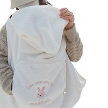 마롤로뜨 극세사 아기 띠 워머 아기 망토 블랭킷 후드 담요, 아이보리 비비
