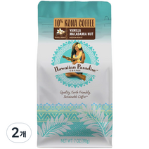 하와이안파라다이스커피 하와이 코나 바닐라 마카다미아 커피원두, 홀빈, 198g, 2개