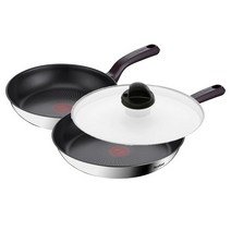 테팔 트렌디쿡 인덕션 프라이팬 3종 세트, 프라이팬 24cm + 28cm + 유리뚜껑 28cm