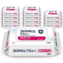 크리넥스 안심 물티슈 캡형, 60매, 12팩