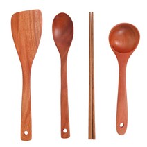 코멧 옻칠 조리도구 4종 세트, 사선뒤집개+타원볶음기+튀김젓가락+국자